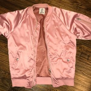 URBAN OUTFITTERS X UNIF SATIN BOMBER - rose gold